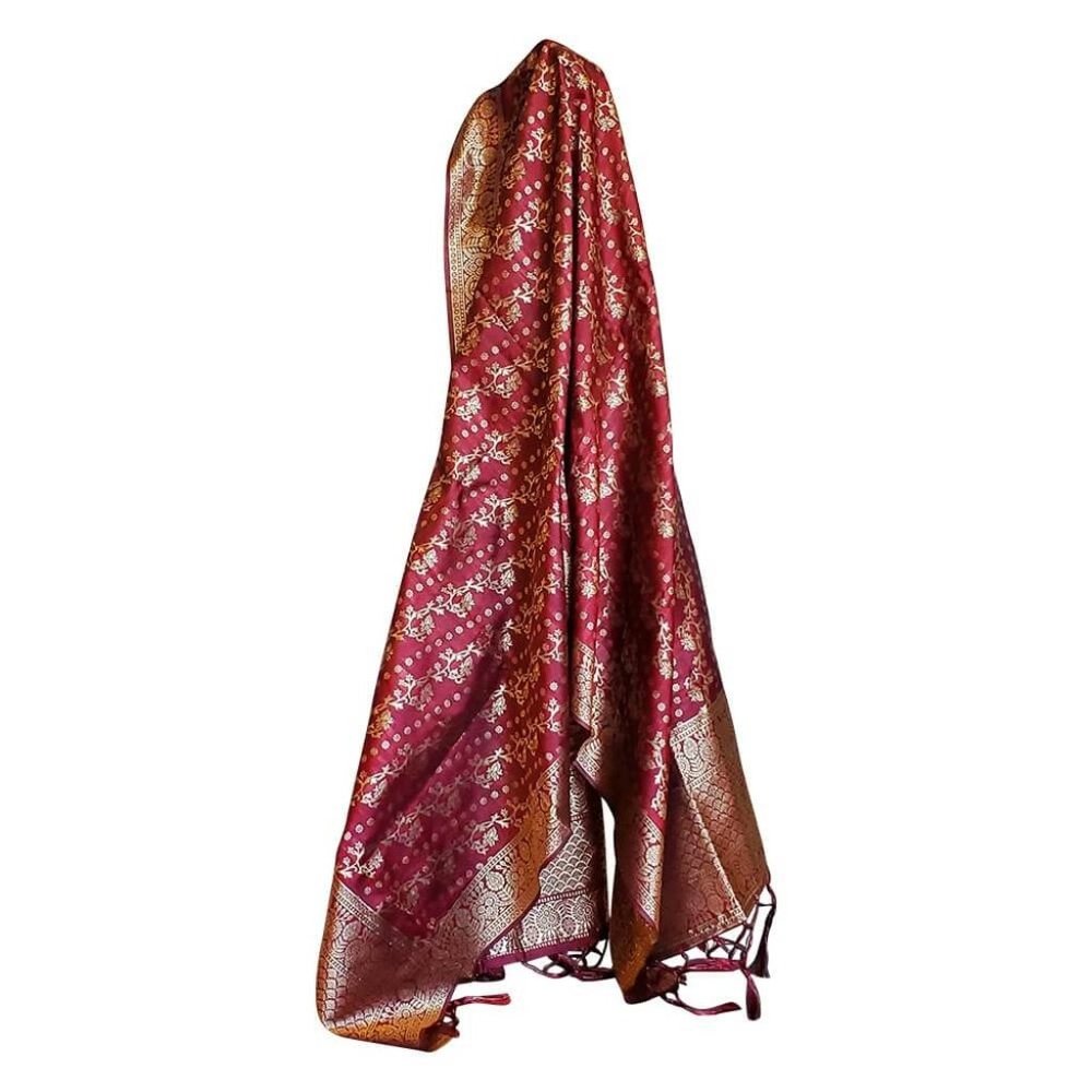 Banarasi Dupatta - Maroon Print 2